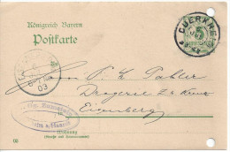 Bavaria 1903/07 Postkarte (o) Mi.P66/01  Duerkheim-Eisenberg 6.JUL. 03 - Sonstige & Ohne Zuordnung