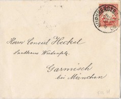 13753. Carta NURNBERG (Bayern) 1906. Stamp 10 Pf Filigrane H - Lettres & Documents