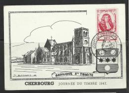 France Journée Timbre 1947 17 Cherbourg Basilique Sainte Trinité - Non Classés