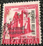 India 1971 Family Planning Refugee Relief Nasik Overprint 5p - Used - Francobolli Di Beneficenza