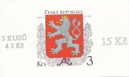 Czech Rep. / Stamps Booklet (1993) 0001 ZS 1 The State Coat Of Arms Czech Republic (lion, Flags) (J3676) - Ongebruikt