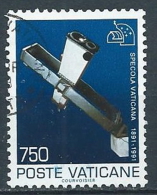 1991 VATICANO USATO SPECOLA VATICANA 750 LIRE - X7 - Oblitérés