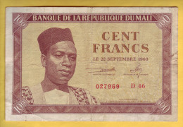 MALI - Billet De 100 Francs. 22-09-1960.  Pick: 2. TTB - Mali