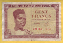 MALI - Billet De 100 Francs. 22-09-1960.  Pick: 2. TTB - Mali