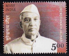 India MNH 2011, Surendra Nath Jauhar, Freedom Fighter, Education Branch Of The Ashram Of Mother's French Pondicherry, - Unused Stamps