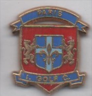 Beau Pin´s En Zamac , Golf , I. Golf C. Paris , Blason - Golf