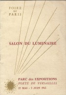 Salon Du Luminaire/Foire De Paris/Guide De L´Exposition/Porte De Versailles/1963  PGC85 - Electricité & Gaz