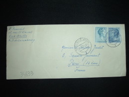 LETTRE POUR LA FRANCE TP 2F + TP 1F OBL.07 4 66 ESCH-SUR-ALZETTE - Storia Postale