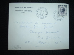 LETTRE POUR LA FRANCE TP RAINIER III 0,30 OBL.30-11-1965 MONACO VILLE + PARQUET GENERAL - Covers & Documents