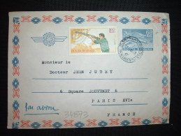 LETTRE ENTIER 60 B PAR AVION POUR LA FRANCE + TP TIR 1,60 L OBL.01-4-66 BUCURESTI - Lettres & Documents