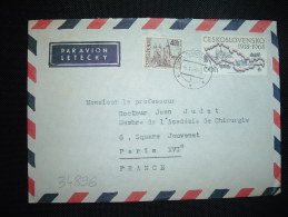 LETTRE PAR AVION POUR FRANCE TP 60 H + TP 40 H OBL.6-1-69 OLOMOUC - Brieven En Documenten