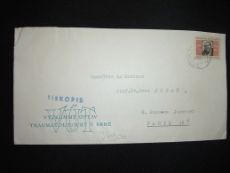 LETTRE POUR LA FRANCE TP MALIR JOSEF NAVRATIL 30 H OBL.31 XII 66 BRNO + GRIFFE: TISKOPIS - Storia Postale