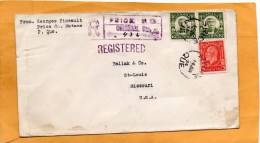 Canada 1934 Registered Cover Mailed To USA - Other & Unclassified