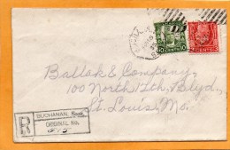 Canada 1935 Registered Cover Mailed To USA - Otros & Sin Clasificación
