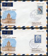 1968 Lufthansa Germany Beograd - Dusseldorf - Beograd First Flight Covers X 2 - Luftpost