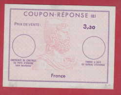 178099  /  COUPON RÉPONSE ( E ) Reply Coupon 3.30 France Frankreich Francia Stationery Entier Ganzsachen - Cupón-respuesta