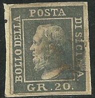 1859 - SICILIA - 20 GRANA - FALSO LITOGRAFICO - ANNULLATO - OTTIMO PER STUDIO E CONFRONTI - SPL - Sicilia