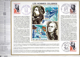 Feuillet Tirage Limité CEF 212 Les Hommes Célèbres François Joseph Comte De Grasse Et De Bar Théphile Gautier - Lettres & Documents