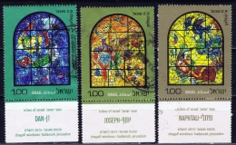 IL+ Israel 1973 Mi 583-84 586 593 TAB Mosaikfenster, Jesaja - Used Stamps (with Tabs)