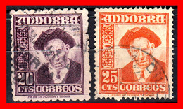 ANDORRA - CORREO ESPAÑOL 2 SELLOS  AÑO 1948 - Used Stamps