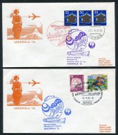 1976 Japan Air Lines JAL Aerophila '76 Tokyo / Frankfurt Germany First Flight Covers (2) - Airmail