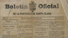 BP5 CUBA SPAIN NEWSPAPER ESPAÑA 1889 BOLETIN OFICIAL DE SANTA CLARA 8/05/1889 - [1] Jusqu' à 1980