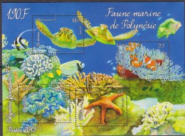 O) 2013 NEW CALEDONIA - FRENCH COLONIES, FAUNA MARINA POLYNESIA, SOUVENIR MNH - Ongebruikt