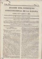 BP116 CUBA SPAIN NEWSPAPER ESPAÑA 1821 DIARIO GOBIERNO CONSTITUCIONAL 18/08/1821 - [1] Hasta 1980