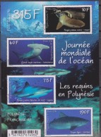 O) 2014 FRENCH POLYNESIA, WORLD OCEANO DAY, SELACHIMORPHA - SHARKS, MNH - Ongebruikt