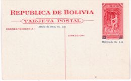 LA PAZ- Vista Partial - C P E P  1.25 Bs. Annulé  " Habilitado Bs.2.50  " - Bolivien