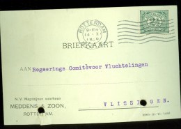 WW-1 * HANDGESCHREVEN BRIEFKAART COMITE VLUCHTELINGEN Uit 1916 Van ROTTERDAM Naar VLISSINGEN ( 9824s) - Lettres & Documents