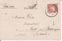 Glück- Wünsche, Bayern, Postkarte, 10 Pfennig, 1899, 2 Scans - Brieven En Documenten