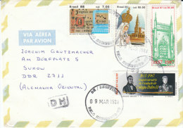 Brasilien 1988 MiNr. 2242, 2236, 2239, 2223 Auf Brief In Die DDR - Storia Postale
