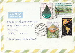 Brasilien 1988 MiNr. 2208, 2246, 2253, 2255 Auf Brief In Die DDR - Brieven En Documenten