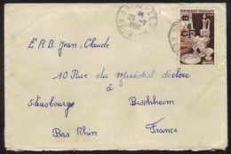 REUNION - SAINT LEU / 1956 - # 315 SEUL SUR LETTRE AVION POUR L' ALSACE / COTE 15 € (ref 6734) - Storia Postale