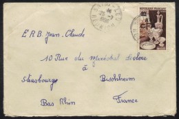 REUNION - SAINT LEU / 1956 - # 315 SEUL SUR LETTRE AVION POUR L' ALSACE / COTE 15 € (ref 6734) - Covers & Documents