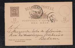 Portugal 1887 Stationery Question Card 10R Luis I LISBOA To BELEM - Storia Postale