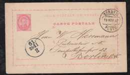 Portugal 1887 Stationery Card 20R Luis I PORTO To BERLIN Germany - Brieven En Documenten