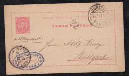 Portugal 1889 Stationery Card 20R Luis I PORTO To STUTTGART Germany - Cartas & Documentos