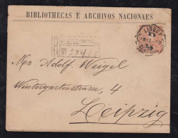 Portugal 1903 Registered Cover LISBOA To LEIPZIG Germany - Covers & Documents