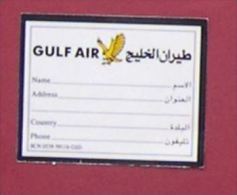 GULF AIR - ETIQUETTE A BAGAGE AUTOCOLLANT COMPAGNIE AERIENNE DU BAHREIN - Étiquettes à Bagages