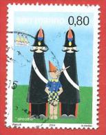 SAN MARINO USATO - 2004 - Favole - Collodi - Pinocchio - € 0,80 - S. 2003 - Usados