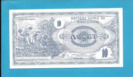 MACEDONIA - 10 DENAR - 1992 - Pick 1 - UNC. - National Bank - Nordmazedonien