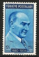 Turkey 1939 - Mi. 1069 [MINT NO GUM], Atatürk As State President In 1936. - Unused Stamps