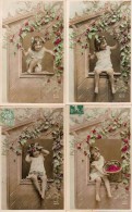 Série De 4 Cartes Enfant - Fillette Et Cerises (mf) - Collections, Lots & Series