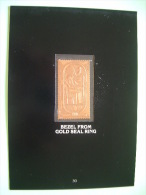 Staffa Is., UK (local) Egypt Pharaoh Tutankhamun - 23K Gold Foil - Bezel From Gold Seal Ring - Archaeology