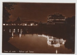 ROMA DI NOTTE RIFLESSI SUL TEVERE FOTOGRAFICA F/G VIAGGIATA 1940 (a) - Fiume Tevere