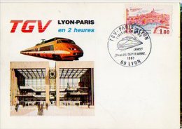 Cp Trains - 69 Rhone - Lyon Part-Dieu à Paris En 2 Heures; Septembre 1983 - Lyon 9
