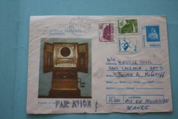 Lettre Enveloppe Illustrée Patefon De Salon Anglia  De Bucurest Bucarest RoumanieRomana  Pr Aix En Provence Par Avion - Poststempel (Marcophilie)