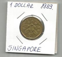 C7 Singapore 1 Dollar 1989. - Singapore